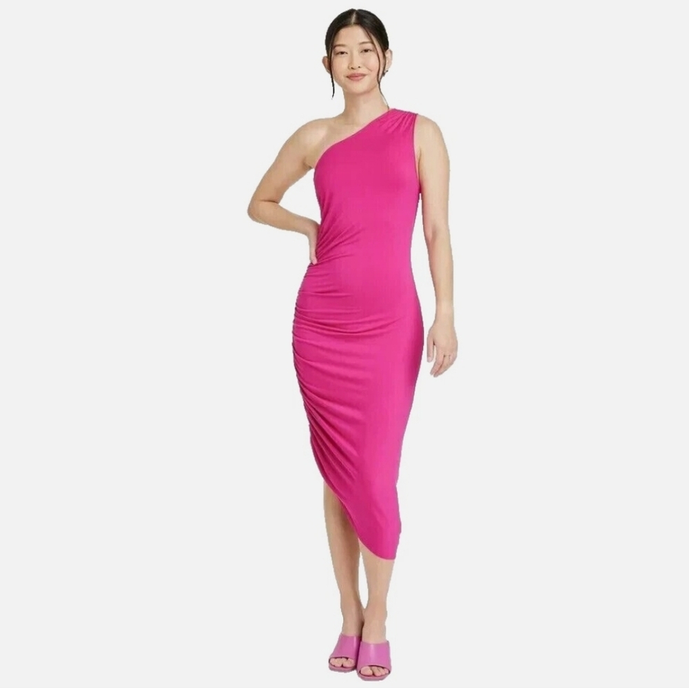 Women's Ruched Knit Midi Dress